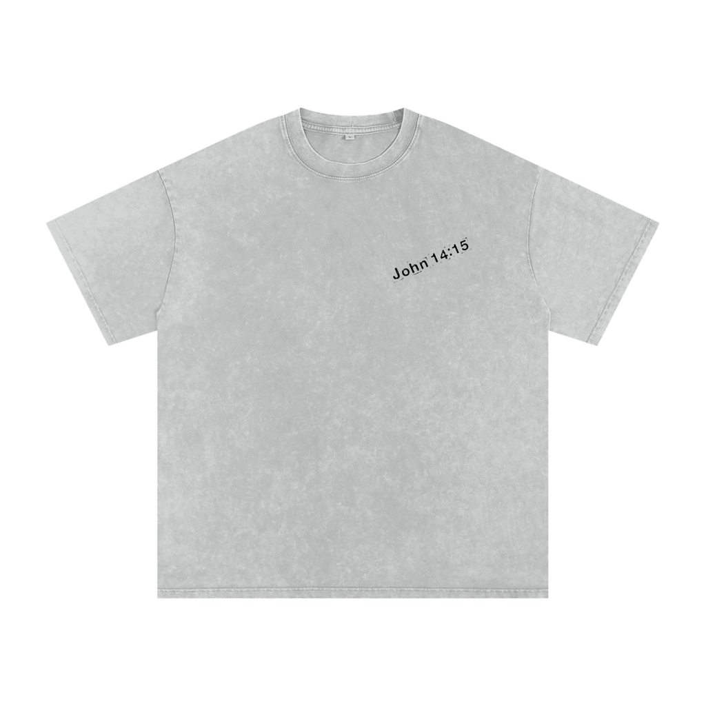Snow Washed Oversized Cotton T-Shirt