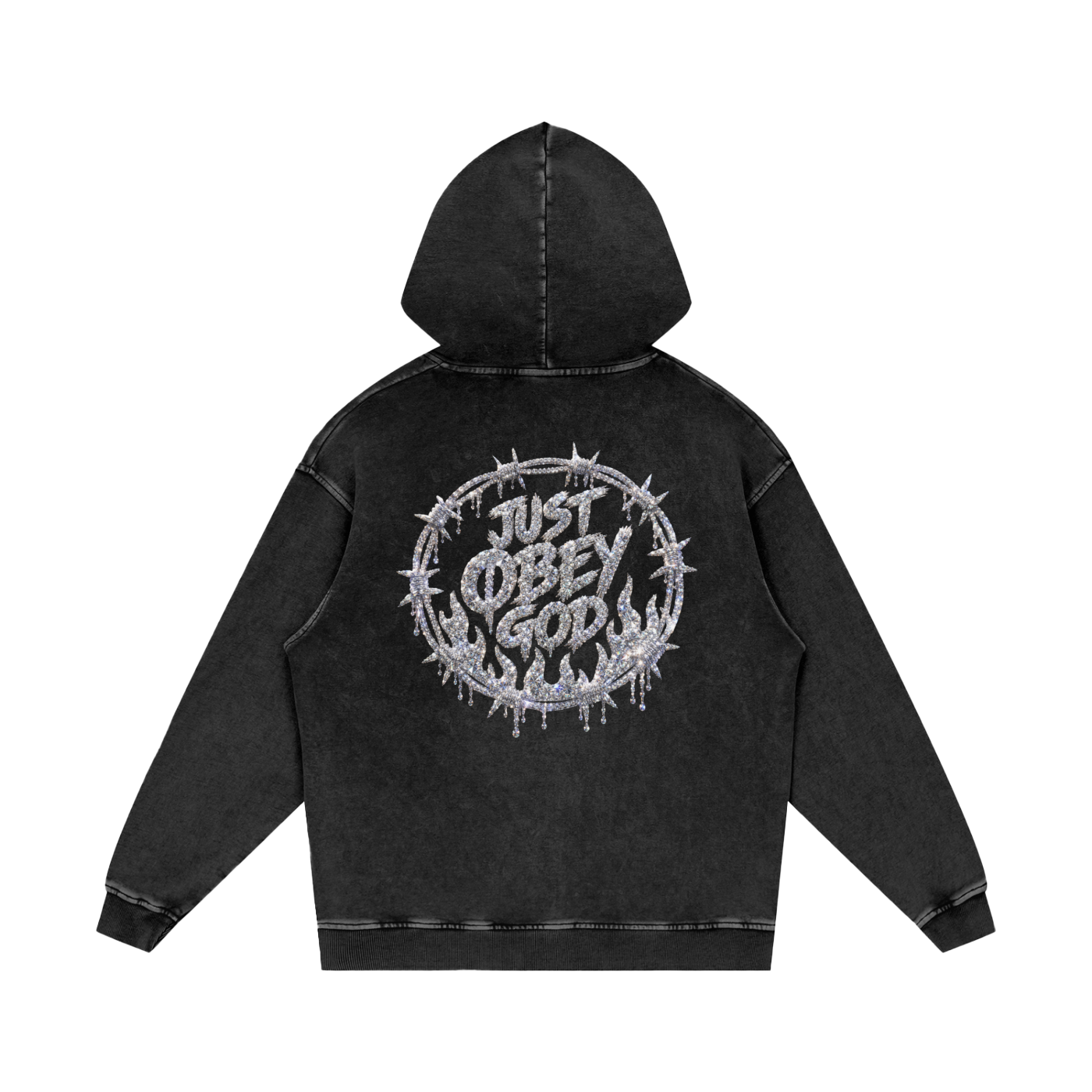 Snow Washed Loose Cotton Hoodie